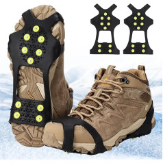 WeiaiziY Spikes for Shoes Winter, Shoe Spikes Snow and Ice Non-Slip Spikes Shoes Shoe Claws with 10 Teeth, Shoe Spikes Grödel Crampons Ice Grips Cleats Ice Spikes for Men and Women