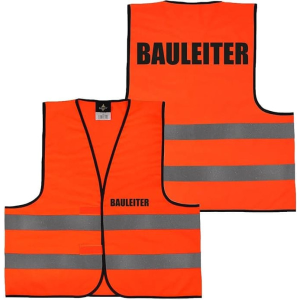 Alsino High Visibility Vest with Print - Safety Vest Fire Brigade Safety Construction Supervision Search Team Folder Back/Front Print - M/XL/XXL/5XL, Choose Size: XL, Choose Motif: 031 Construction