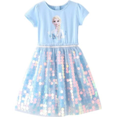 Renholin Elsa Dresses Shine Summer Dress Short Sleeve Frozen Frozen Princess Ice Princess Costume Girls Kids Party Skirt