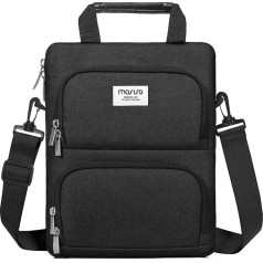 MOSISO 360 Protective Vertical Tablet Case Compatible with iPad Pro 12.9 Inch M2 & M1 (6/5/4/3 Gen) 2022-2018, Surface Pro 12.3 Inch X/7/6/5/4/3/2/1, Shoulder Bag with 2 Curved Pockets, Black