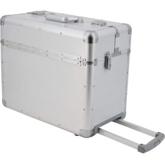 Sonovo XXL Pilot Case with Wheels with Trolley Made of Aluminium in Silver 45165 | Aluminium Case, Briefcase, Business Case | For Daily Business Use, for Customer Meetings and Trade Fair Visits,
