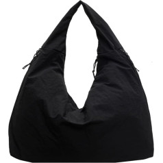 Women's Solid Colour Textured Draped Tote Bag, Large Capacity All-Matching Underarm Pack, Casual Canvas Tote Bag, Large Fashion Tote Bag, for Shopping With Travel