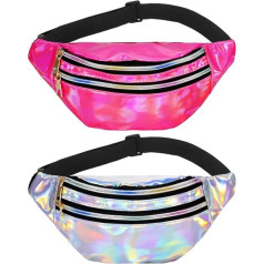 Heyu-Lotus Pack of 2 Bum Bag Women's Belt Bag Sport Waterproof Waist Bag Adjustable Strap Waist Bag for Women Outdoor Sports - Women Waist Pack Multicoloured, multicoloured