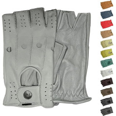 German Wear Driving Half Finger Fingerless Driving Gloves Leather Gloves