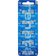 10 Renata Watch Batteries: 379 (SR521SW) by Renata