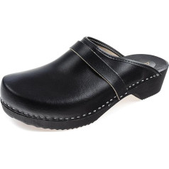 APREGGIO Men's Clogs - Leather Wooden Shoes Men - Comfortable Wooden Shoes - Leather Clogs - Practical Garden Clogs