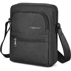 BAIGIO Men's Shoulder Bag Oxford Small Men's Crossbody Messenger Bag with iPad Compartment and Adjustable Shoulder Strap, Black-u, Contemporary
