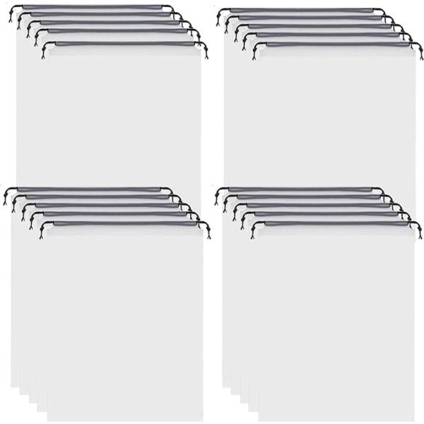 20 Pack Travel Shoe Bags 30x40cm Clear Drawstring Waterproof Dustproof Portable Shoe Bags with Rope for Women Men, clear, Shoe bag