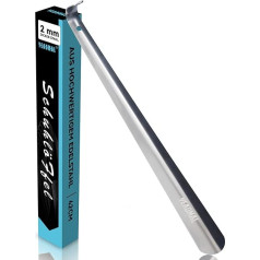 YEADMAL Long Shoe Horn, 42 cm, Indestructible Stainless Steel Shoe Horn, Sturdy Metal Shoe Horn for Seniors, Men, Women, Children, 2 mm Thickness (Silver)