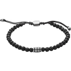 Fossil Wellness Men's Semi-Precious Stone or Stainless Steel with Slider Clasp Bracelet