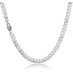 HSWYFCJY Men's Silver/Gold/Black Curb Chain Necklace, Men's Cuban Stainless Steel Chain, Cuban Chain Necklace for Men Boys, Width 6/9 mm, 18/20/22/24 inches