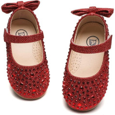 DADAWEN Girls Mary Jane Shoes Glitter Princess Shoes Festive Ballet Flats