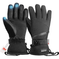 OutdoorMaster Ski Gloves for Men and Women, 3M Thinsulate Waterproof Snow Gloves, Winter Warm Windproof Snowboard Gloves with Double Pocket