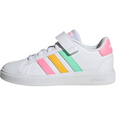 adidas Boys' Grand Court Elastic Lace and Top Strap Shoes Tennis Shoes