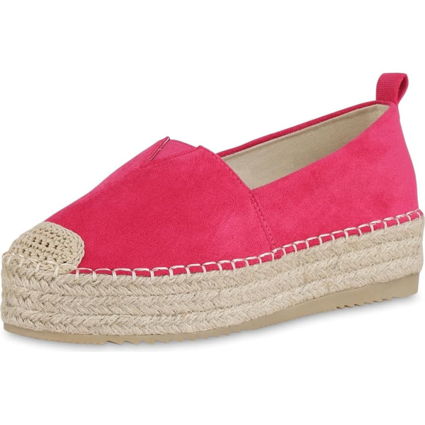 VAN HILL Women's Espadrilles with Platform Raffia Tread Sole