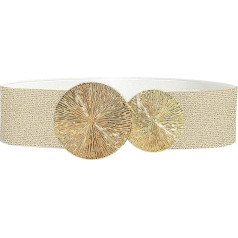 Moorle Elastic Belt Women's Wide Waist Belt Fashion Buckle Belt with Gold Buckle Stretch Belt Women's Stretchy Belt Fashion Women's Belt for Women Dresses Jeans Trousers