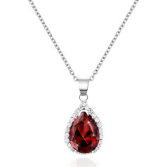 Linawe Women's Pendant Chain Necklace Simulated Diamond Birthstone Pendant Crystal Women's Necklace Jewellery Set Fashion Jewellery Available in Gold, Rose Gold and Silver Tones