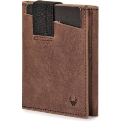 DONBOLSO Men's Leather Slim Wallet with Coin Compartment - Men's Front Pocket Wallet - Minimalist Wallet RFID Blocking Card Holder - Leather Bifold Slim Wallet for Men with Beautiful Gift Box