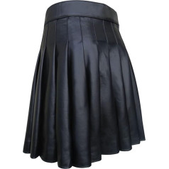 Men's Leather Skirt Kilt Traditional Fashion Scottish Skirt New Men Skirt Utility Black Classic Retro Skirt Medieval Scotland Pleated Skirts Splice Scottish Kilt