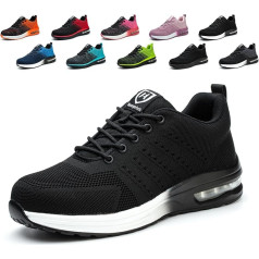 Hitopteu Safety Shoes Men's Work Shoes Women Lightweight Sporty Work Trainers with Steel Toe Cap Non-Slip Breathable Size 35-46