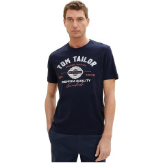 TOM TAILOR Men's Cotton T-Shirt with Logo Print