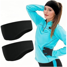 Flintronic Sports Headband for Men and Women, Pack of 2 Ear Warmers, Headbands, Ear Muffs, Headbands, Men's Winter Headband for Jogging, Running, Hiking, Cycling and Motorcycling