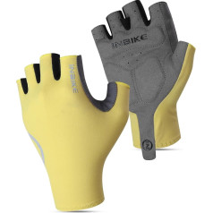INBIKE Cycling Gloves Summer Half Finger Breathable Elasticity Road Bike 3 mm SDR Non-Slip Padding Reflective Cycling Gloves MTB Gloves Short Men Women