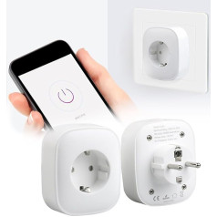 Pack of 2 Solar Power Supply Meters, WiFi Power Supply Meter, Mini PV Solar System, Balcony Power Station, Solar with Smart Life Control