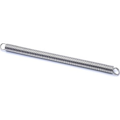 Zugfedern ， 1 Stück, Länge 300 mm, Drahtdurchmesser 2 mm, Außendurchmesser 14–20 mm, Doppelhaken aus Edelstahl 304, kleine Spannung, Dehnung der geschlossenen Schlaufenfeder(16mm)