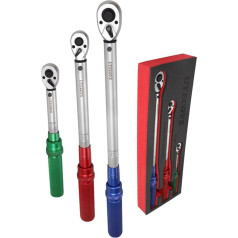 UYECOVE Torque Wrench Set, 3-Piece Torque Wrench 1/4 Inch 5-25 Nm, 3/8 Inch 20-120 Nm, 1/2 Inch 40-220 Nm, ±3% Error Accuracy Torque Wrench for Bicycle, Motorcycle, Car, Truck