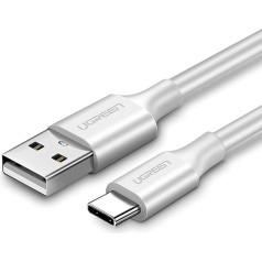 USB-A - USB-C 3A QC 3.0 AFC FCP kabelis 2 m - balts