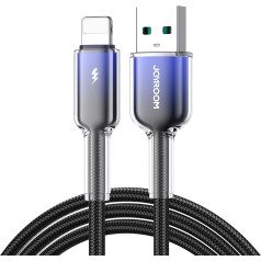 Kabeļa Crystal-Clear Series 3A USB-A - iPhone Lightning 1,2 m - melns