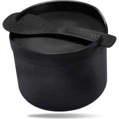 REISHUNGER Microwave Rice Cooker (1.7 L) - Black - For Perfectly Cooked Rice in Just 12 Minutes - Dishwasher Safe