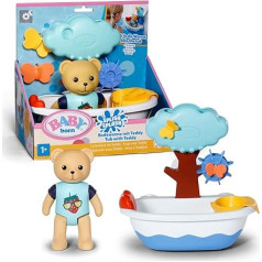BABY born Splish Splash Teddy Bath Toy Set - Suction Cups for Attaching - Includes Accessories - Works without Batteries - Suitable for Children from 1 Year