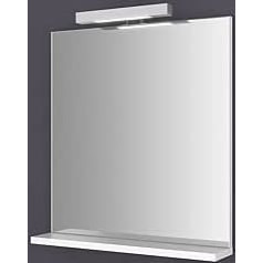 Girona Wall Mirror with Shelf 60 x 80 cm Wide Lighting White