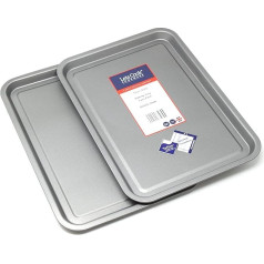 Baking Tray Twin Pack, British Made with Teflon Non Stick by Lets Cook Cookware