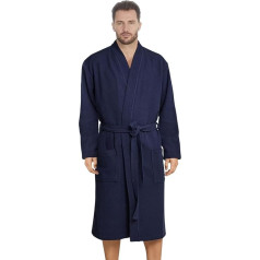 Style and comfort combined: men's cotton bathrobe in trendy colours made of velour, terry cloth or waffle pique f5712