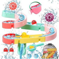 Bath Toy Children's Bath Toy from 3 4 5 6 Years DIY Marble Run Bathtub with Suction Cups Water Toy Children Bath Fun Gift Girls Boys (25 Pieces)