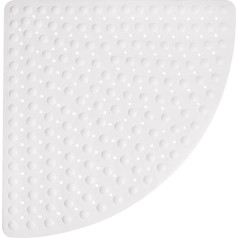 Zocirpo Corner Shower Mat, Non-Slip 70 x 70 cm, Shower Mat, Non-Slip Triangular Shower Mat with Suction Cups and Drainage Holes, for Indoor Shower, Large Non-Slip Shower Mat for Seniors, White