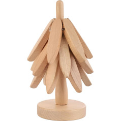 Set of 3 Hot Food Coasters, Tree Shaped Coasters Set with 1 Stand, Creative Tree Shaped Coasters for Hot Pots, Pans, Bowls, Cups, Plates (Wood Colour)