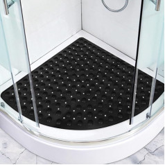 Corner Shower Mats Non-Slip Anti Mould TPE Shower Mats for Indoor Shower Large Shower Mat 70x70cm with Hundreds of Suction Cups Machine Washable Bath Mats for Bathroom