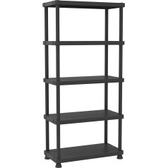 Terry 9045/5C, modular storage rack with 5 shelves, suitable for indoor and outdoor use. Colour: Black. Material: Plastic. Dimensions: 90 x 45 x 187.5 cm