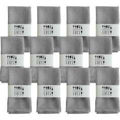 WAVATA Pack of 12 Linen Napkins, High-Quality Natural Fabric Napkins, Kitchen Napkins, Fabric Table Decoration for Christmas, Elegant Wedding, Birthday, 40 x 40 cm