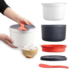Microwave Rice Cooker, 2L Microwave Steamer (with Filter), Suitable for Microwave Cooking, BPA Free (Non-Stick), Suitable for Home Office Use (Orange)