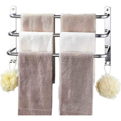 Towel Rail Stainless Steel with Hooks Towel Rail Bathroom Wall Mounted Towel Rail for Bathroom Kitchen Toilet Hotel Towel Holder