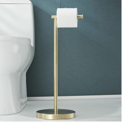 Toilet Paper Holder, Standing, Freestanding Roll Holder, Toilet Paper Holder for Bathroom, Kitchen, Brushed Gold/SUS304 Stainless Steel SHUNLI