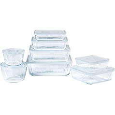 Pyrex® - Cook & Freeze - Set of 8 Storage Jars with Airtight Lids - Specially Designed for Freezing - BPA Free Clear