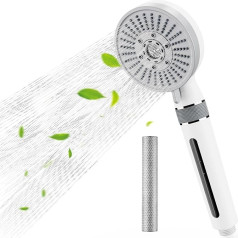 Shower Head with Filter, 5-Speed Boost Mode Shower Head, ACF Carbon Fibre Filtration Shower Head Water Saving, Hand Shower, Shower Head Shower for Hard Water, Residual Chlorine, Bacteria,