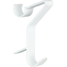 Maximex Flexi Round Radiator Hooks, White, Set of 3, Towel Hooks for Bathroom Radiators, Plastic (ABS), 2.5 x 13 x 8.8 cm, White