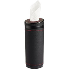 Tissue Box Cylinder, Tissue Box Refillable, PU Leather Cosmetic Tissue Box, Tissue Box, Toilet Paper Box, Wet Wipes Dispenser, Tissue Napkin Box for Car, Home, Bathroom, Kitchen, Office